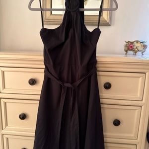 Black flare halter dress